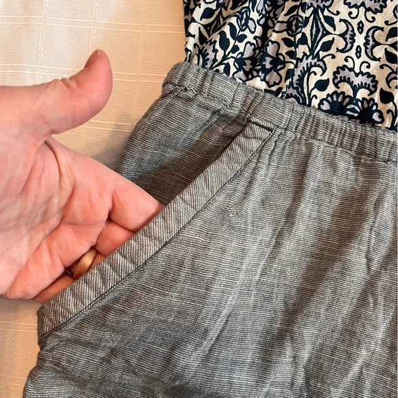 Ann Taylor LOFT Blue & Gray Floral Nautical 100% Cotton Romper Women’s L - Picture 6 of 11